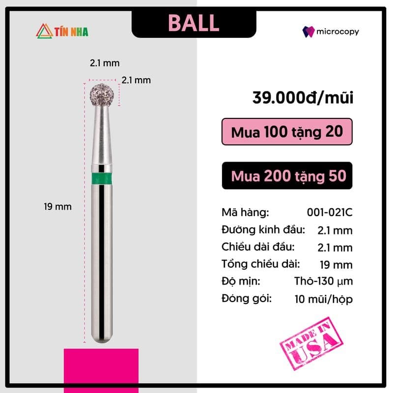 Mũi Khoan Đầu Tròn 2,1mm