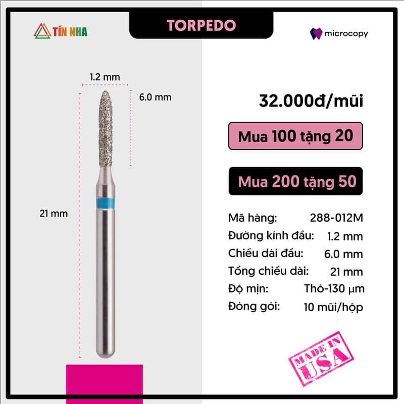 Mũi Khoan Hình Tên Lửa 1,2mm